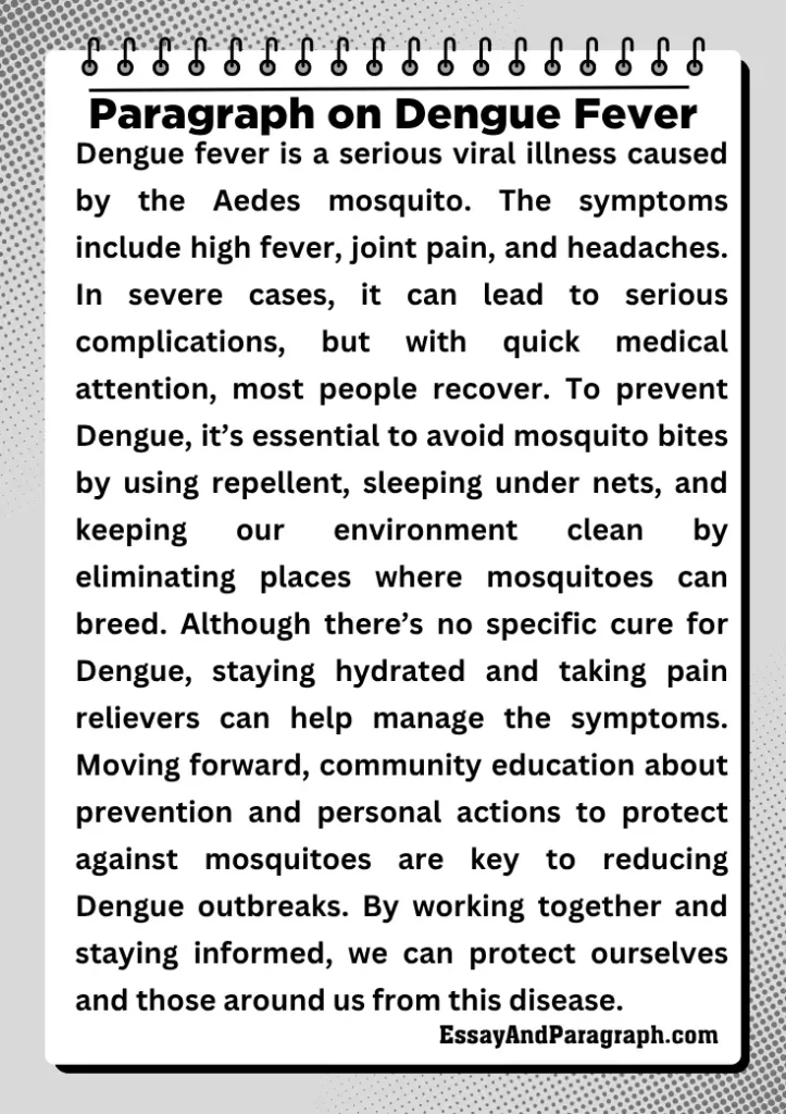 Paragraph on Dengue Fever
