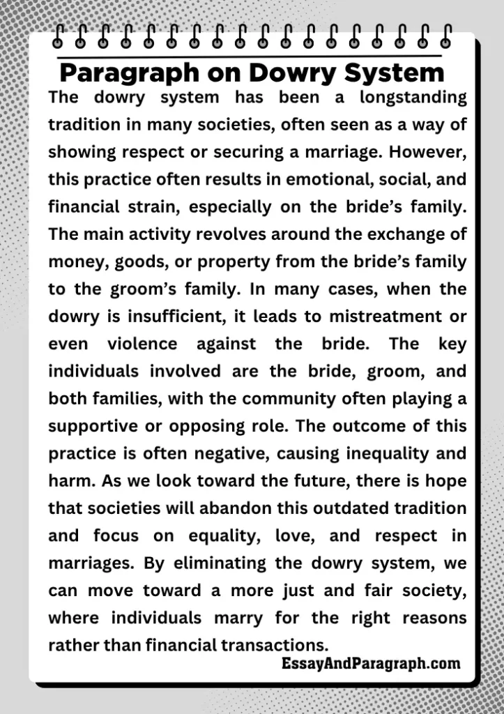 Paragraph on Dowry System