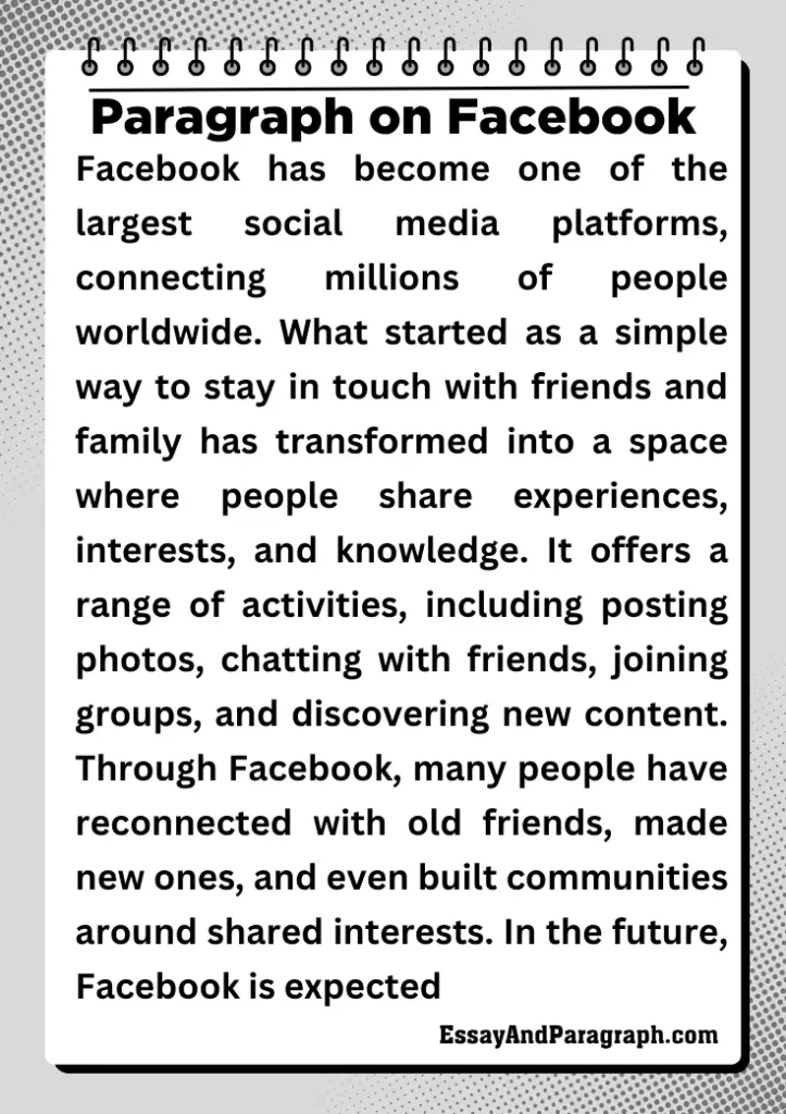 Paragraph on Facebook