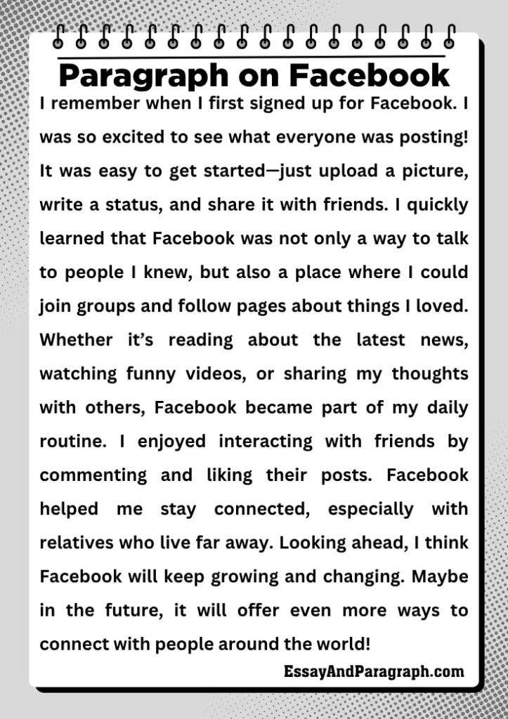 Paragraph on Facebook