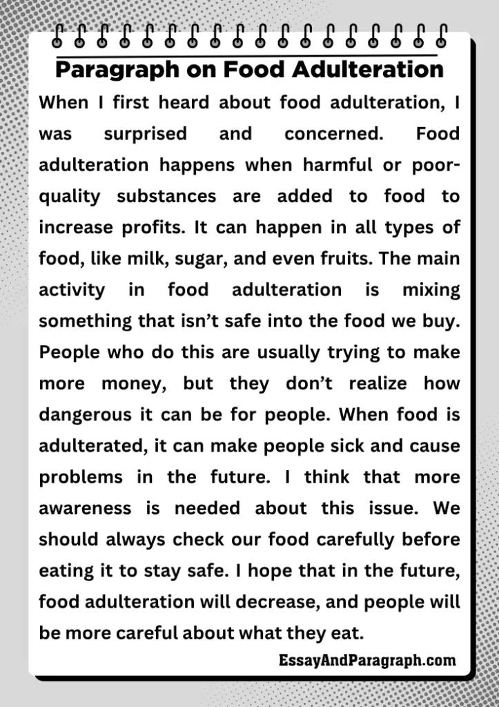 Paragraph on Food Adulteration