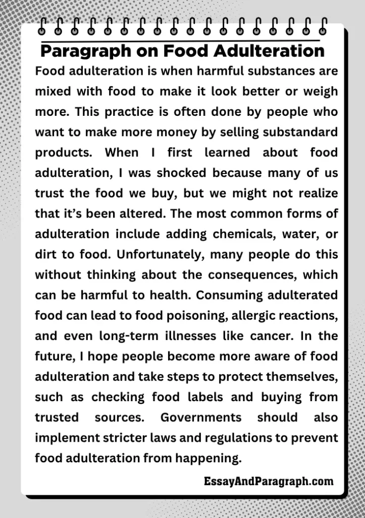 Paragraph on Food Adulteration