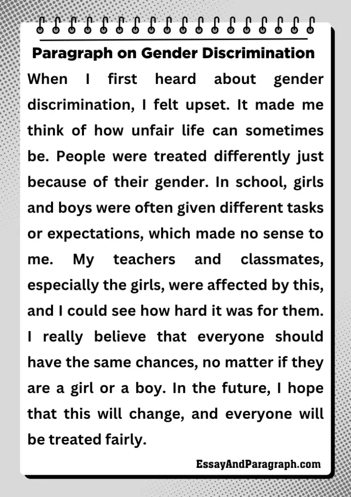 Paragraph on Gender Discrimination