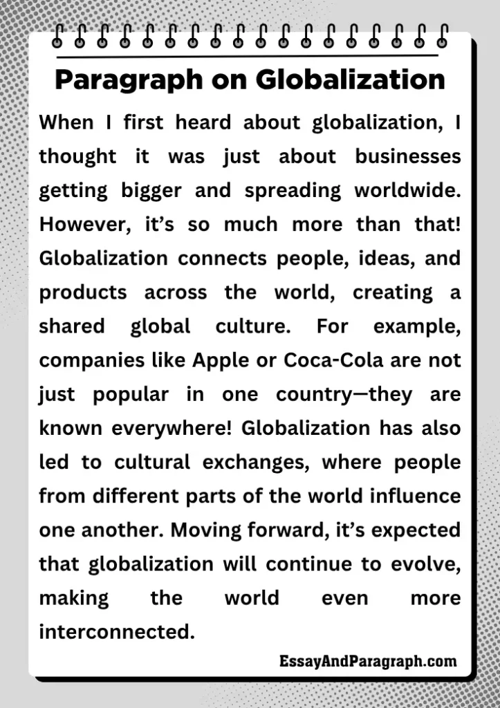 Paragraph on Globalization