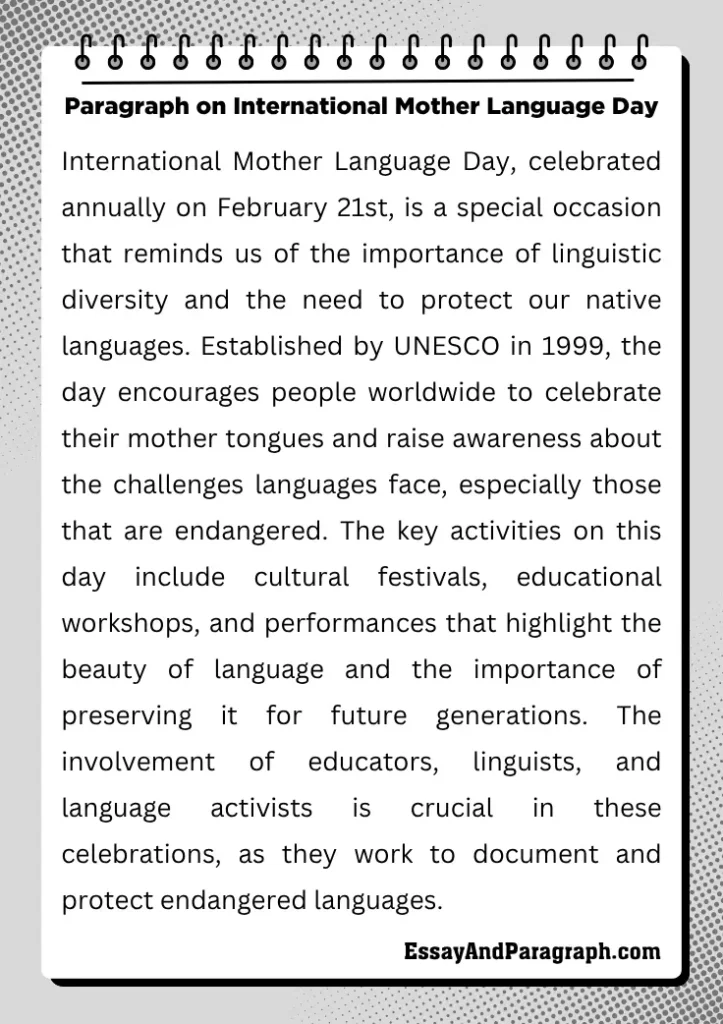 Paragraph on International Mother Language Day