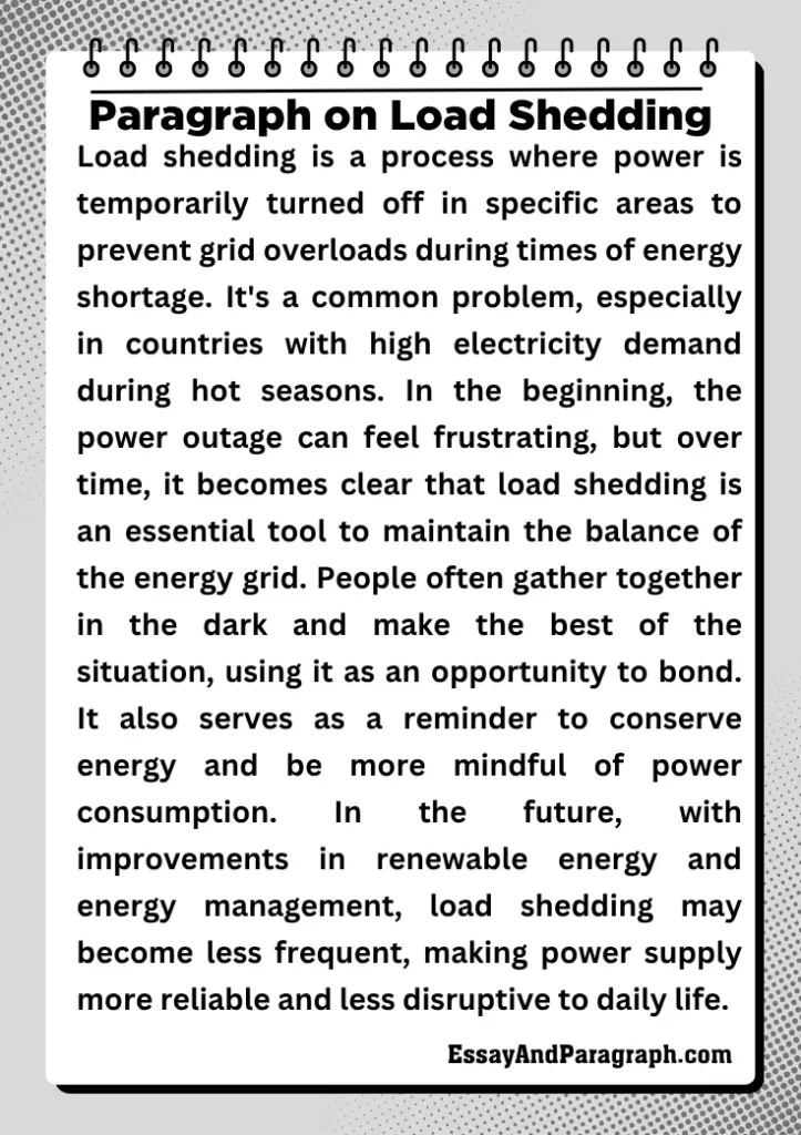 Paragraph on Load Shedding