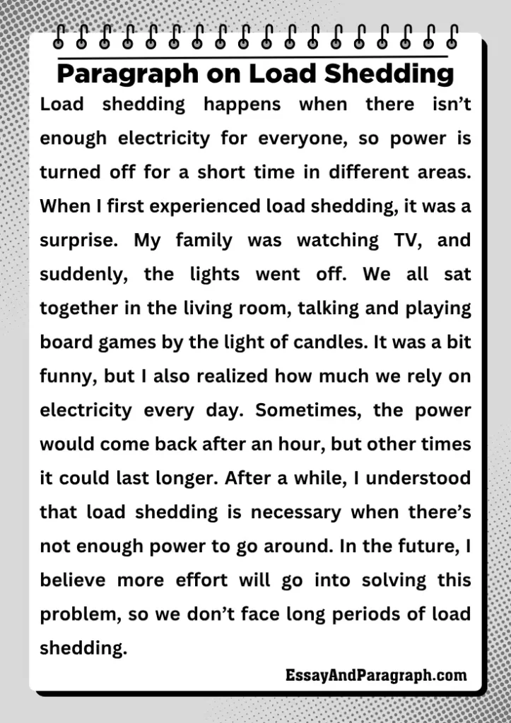 Paragraph on Load Shedding