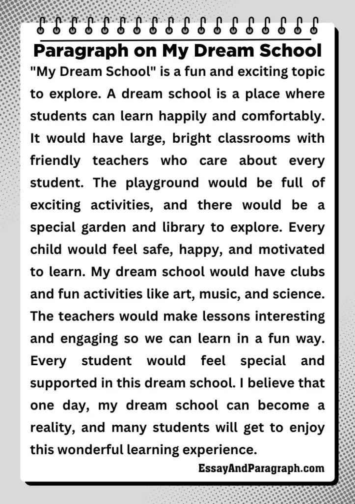 Paragraph on My Dream School