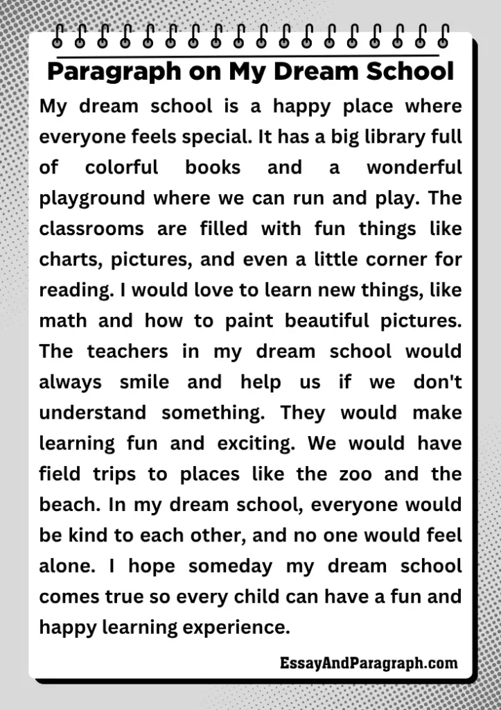 Paragraph on My Dream School