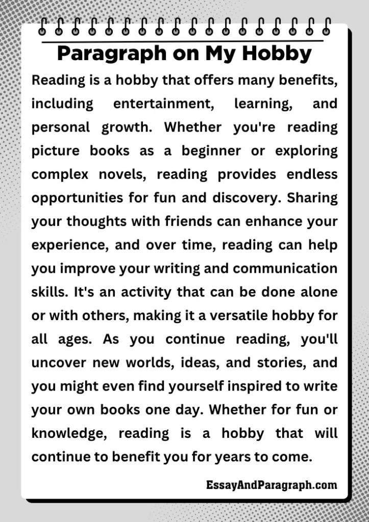 Paragraph on My Hobby
