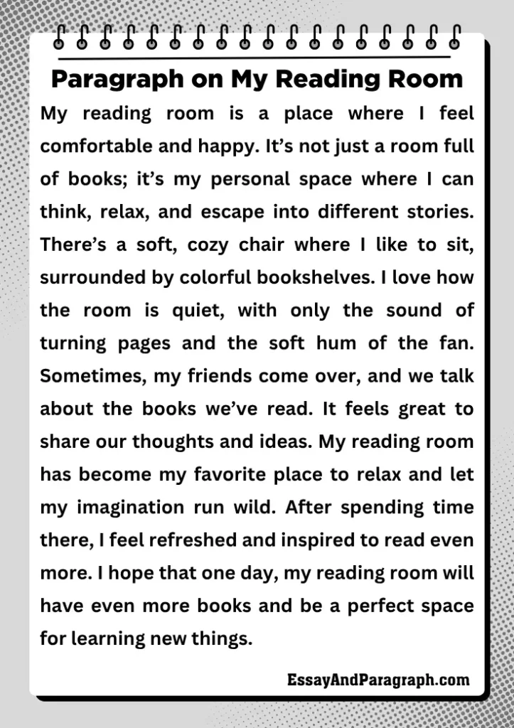 Paragraph on My Reading Room