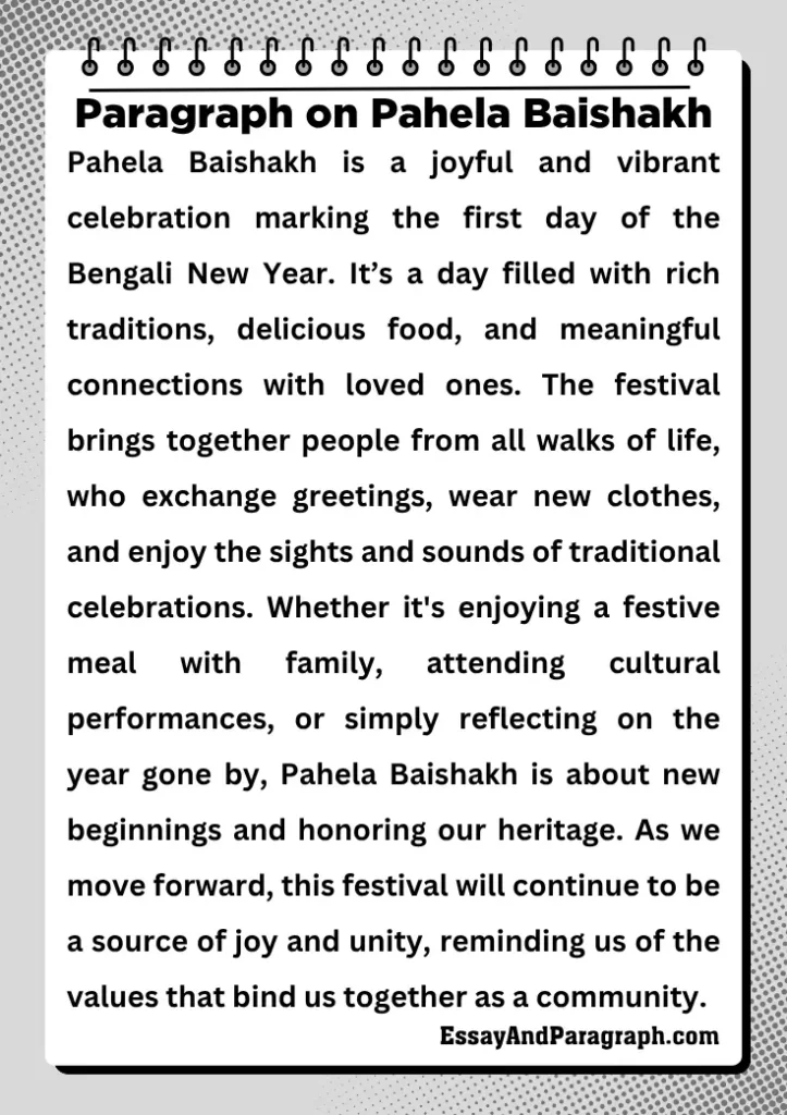 Paragraph on Pahela Baishakh