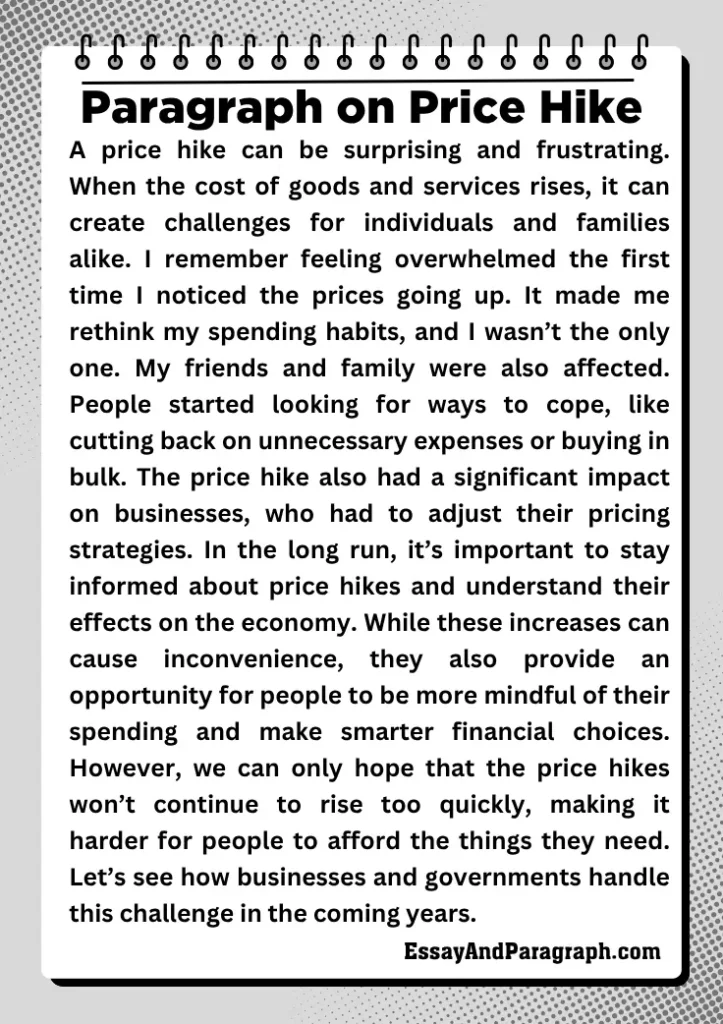 Paragraph on Price Hike