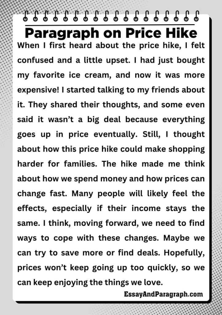 Paragraph on Price Hike