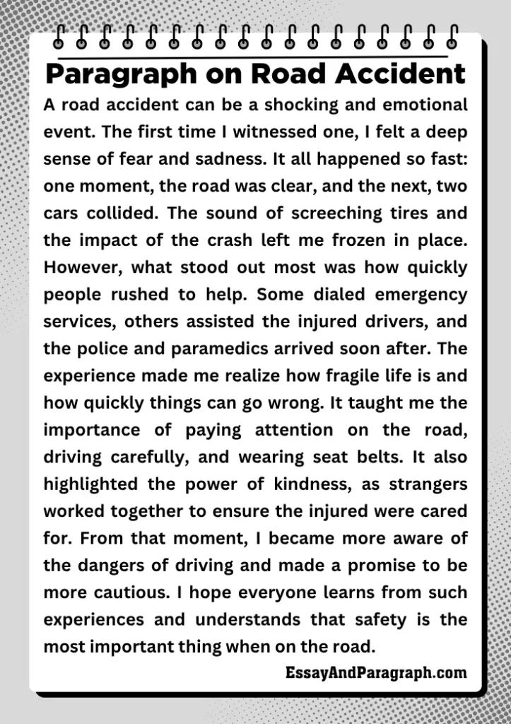 Paragraph on Road Accident