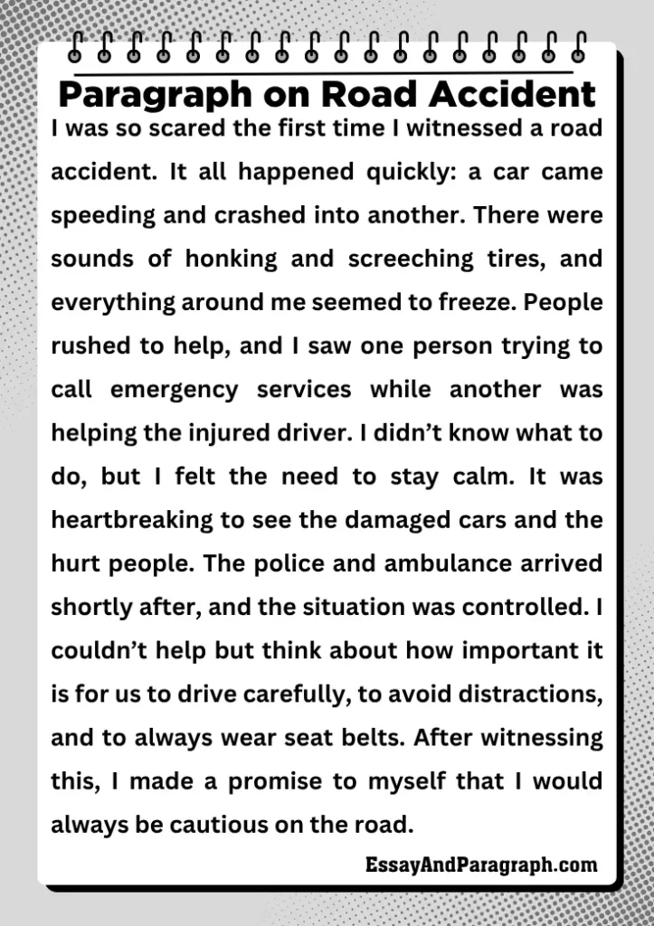 Paragraph on Road Accident