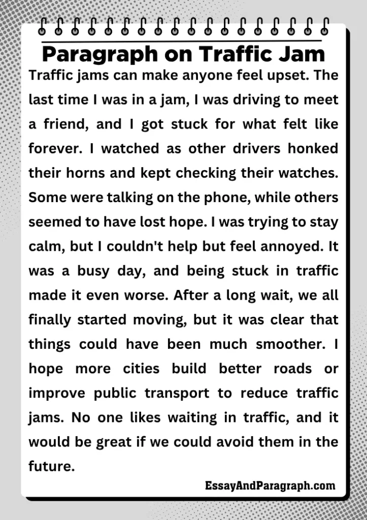 Paragraph on Traffic Jam