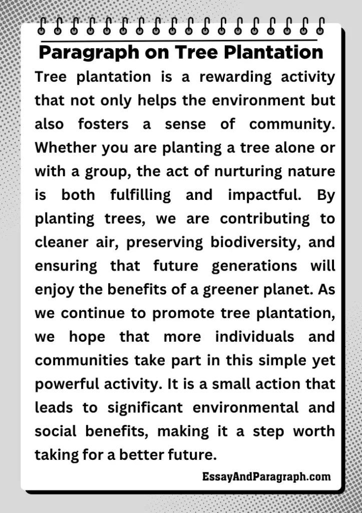 Paragraph on Tree Plantation