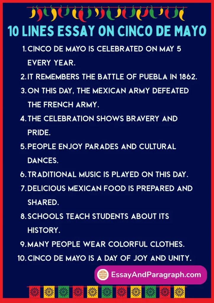 Essay on Cinco de Mayo in English 