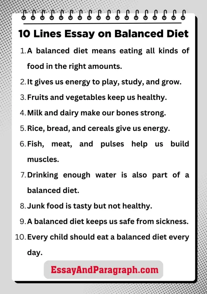 Essay on Balanced Diet