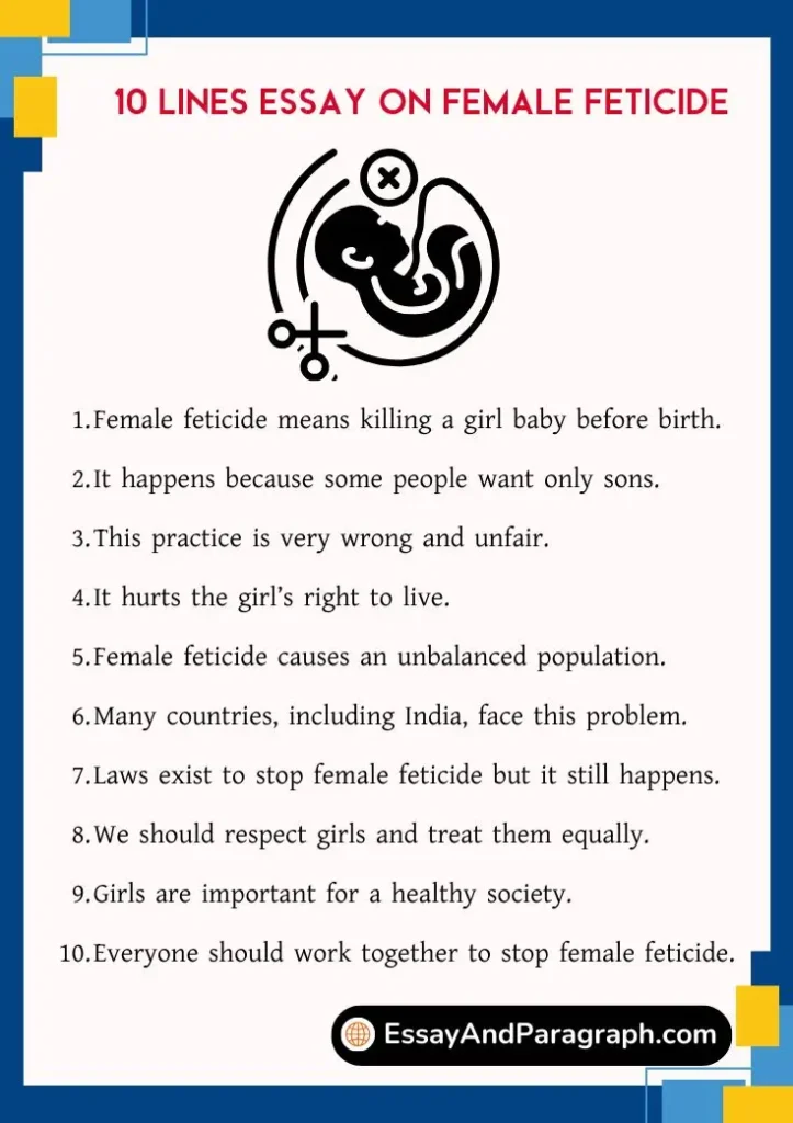 10 Lines Essay on Female Feticide
