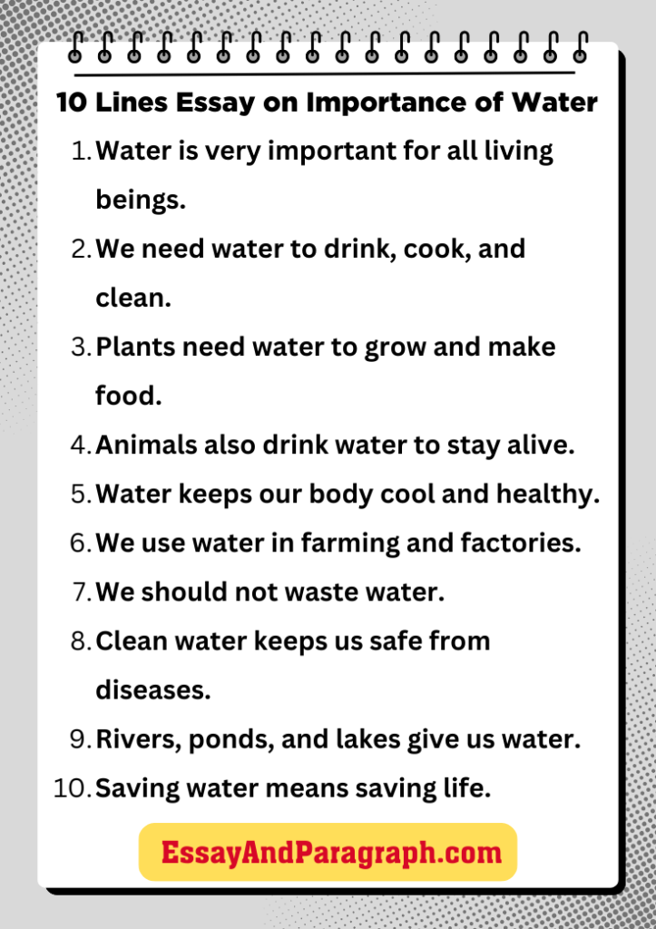 Essay on Importance of Water