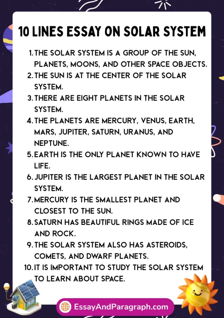 Essay on Solar System in English