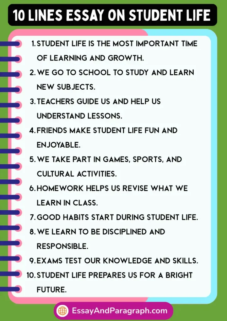 10 Lines Essay on Student Life 