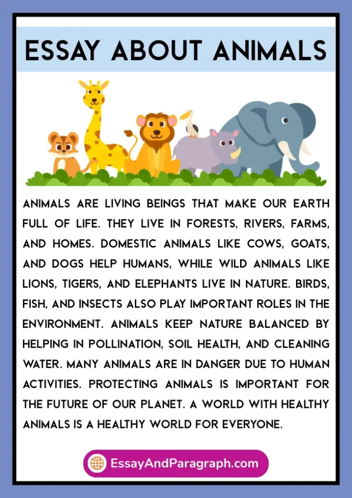 Essay About Animals in English