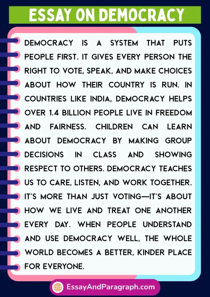Essay on Democracy in English