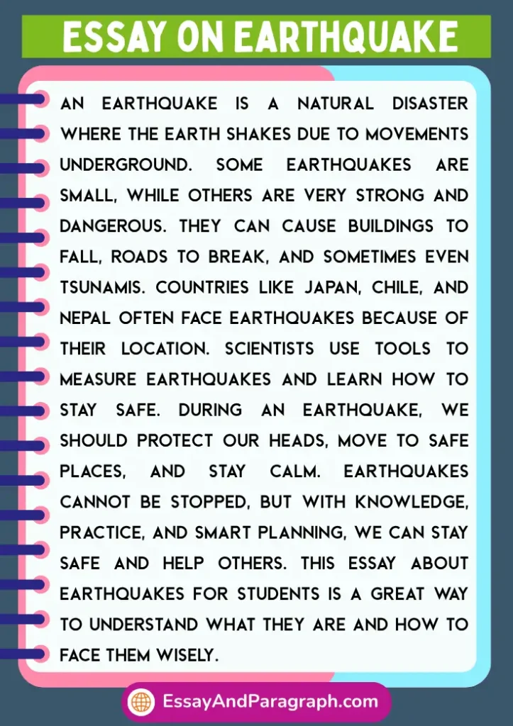 Essay on Earthquake for Students