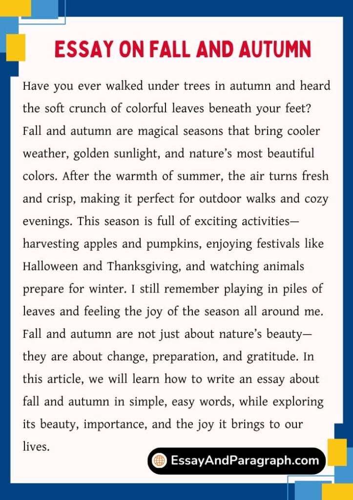 Essay on Fall and Autumn