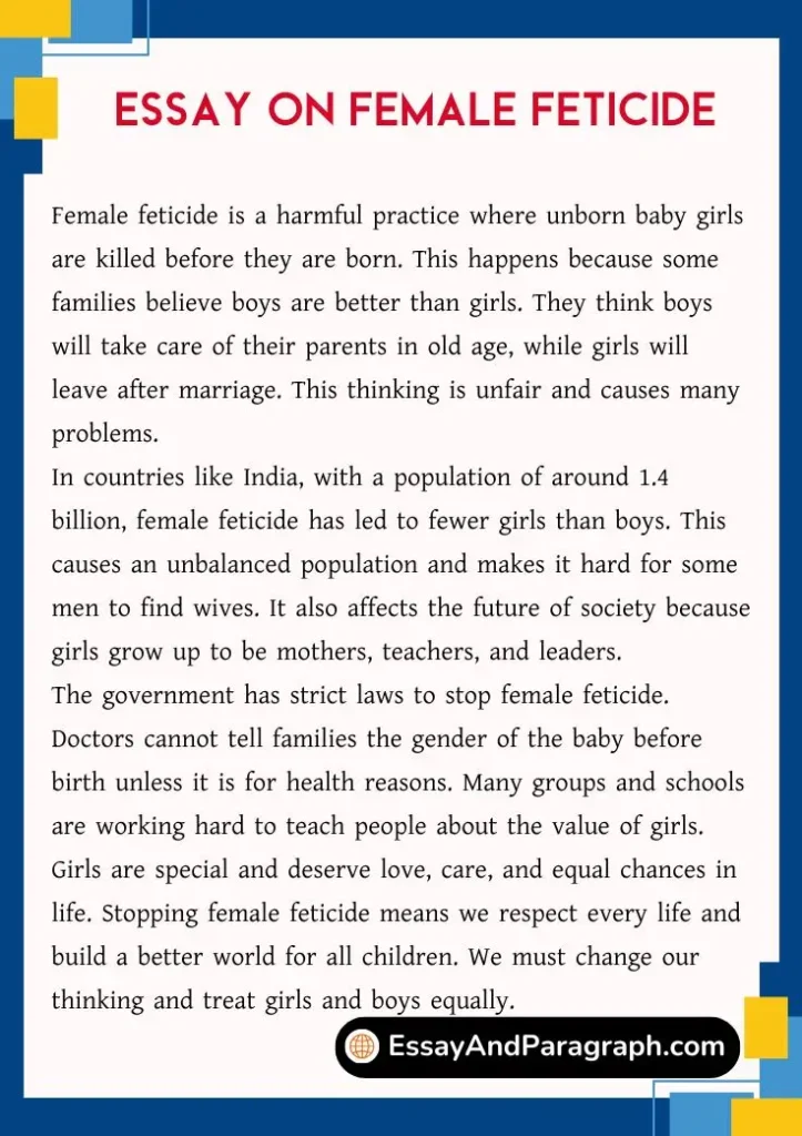 Essay on Female Feticide