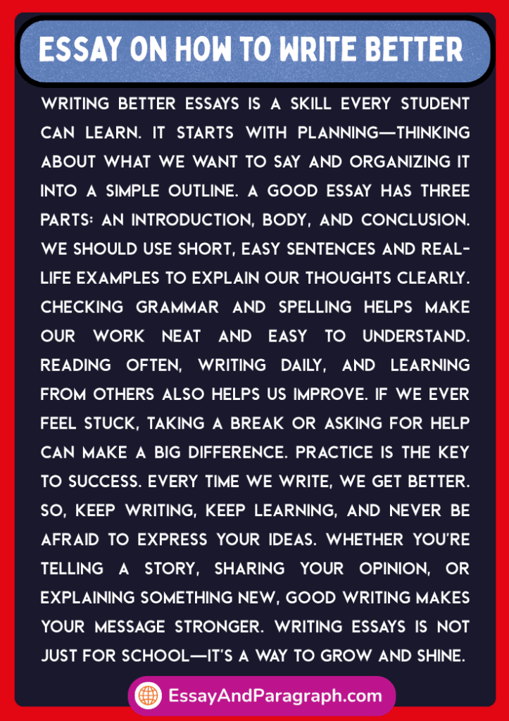 Essay on How to Write Better for Students