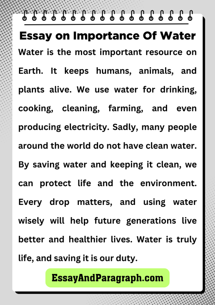 Essay on Importance of Water