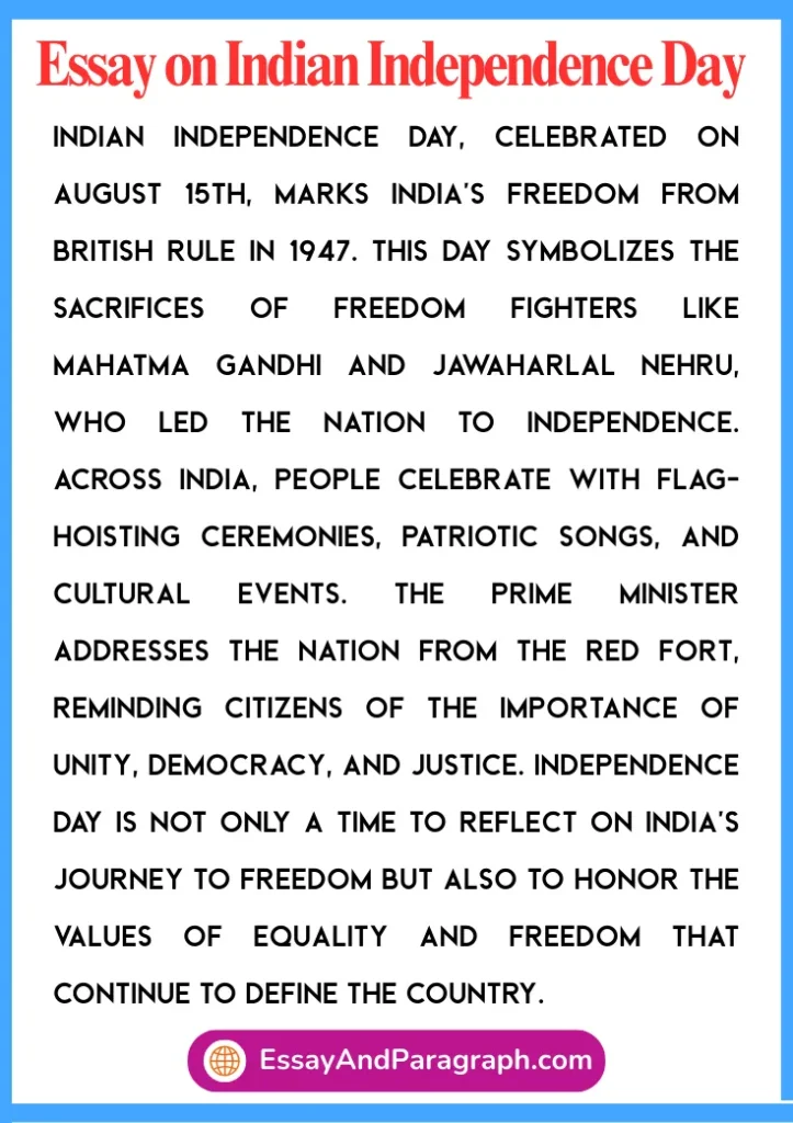 Essay on Indian Independence Day