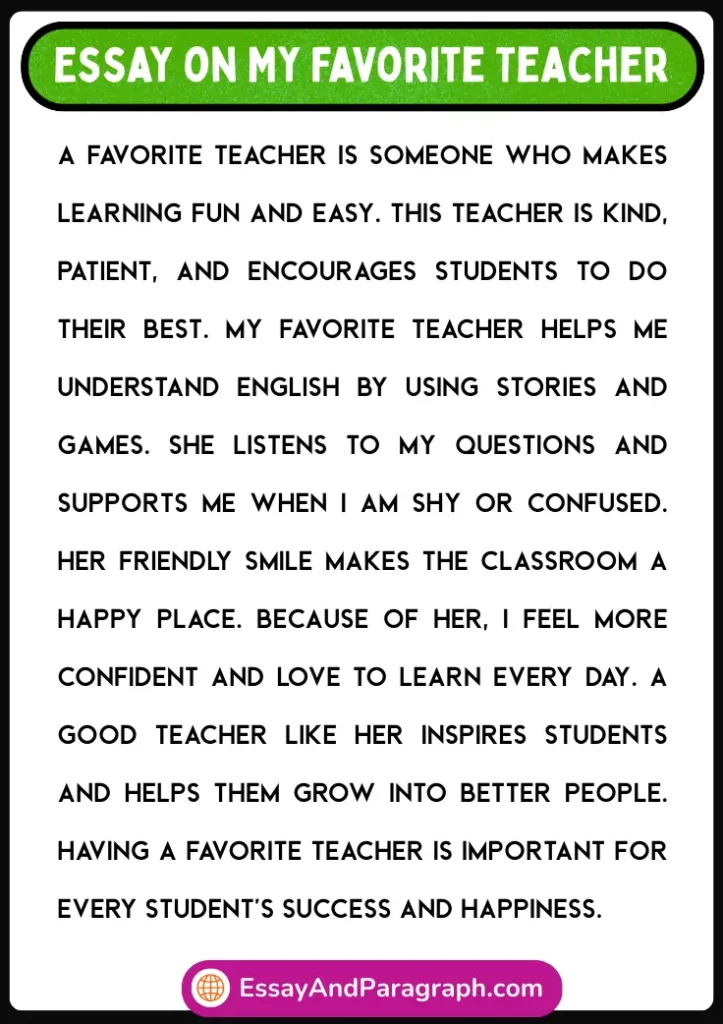 Essay on My Favorite Teacher
