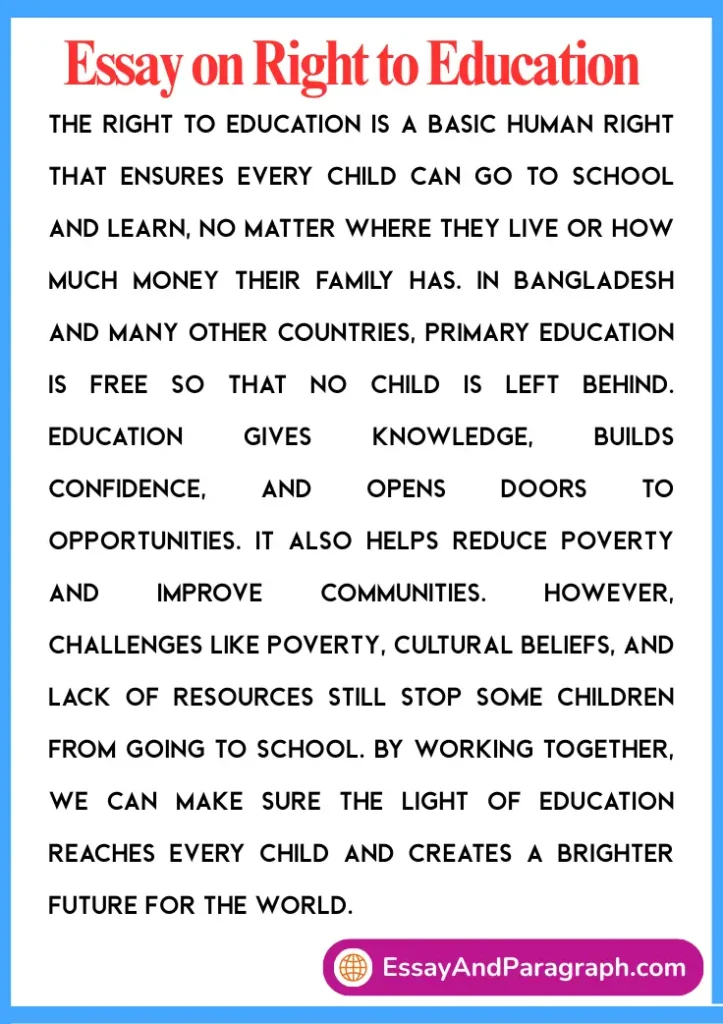 Essay on Right to Education
