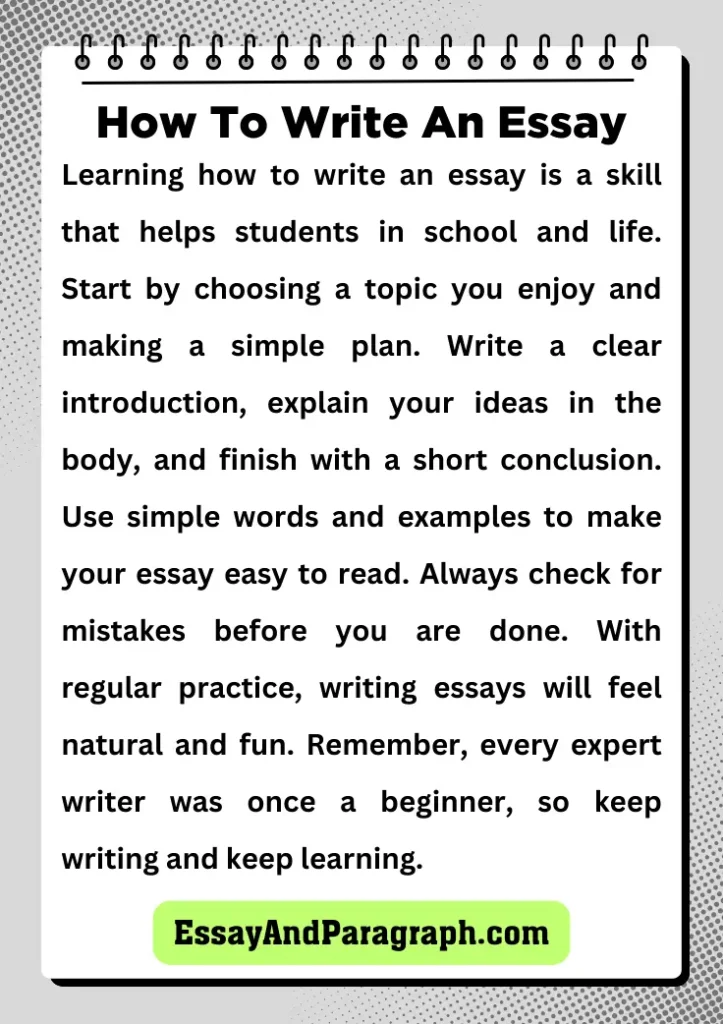 How To Write An Essay