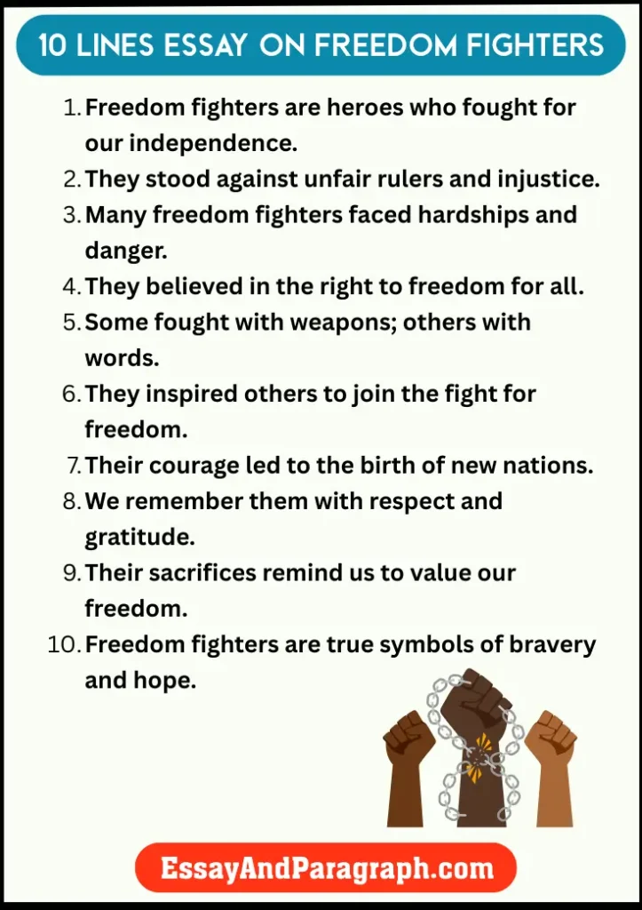Essay on Freedom Fighters