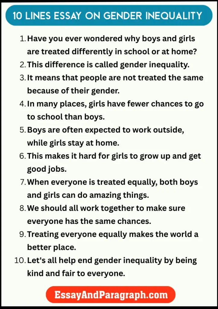 Essay on Gender InequalityÂ