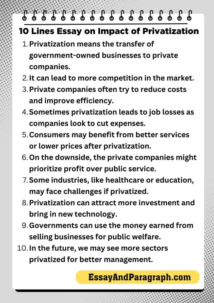 Essay on Impact of Privatization