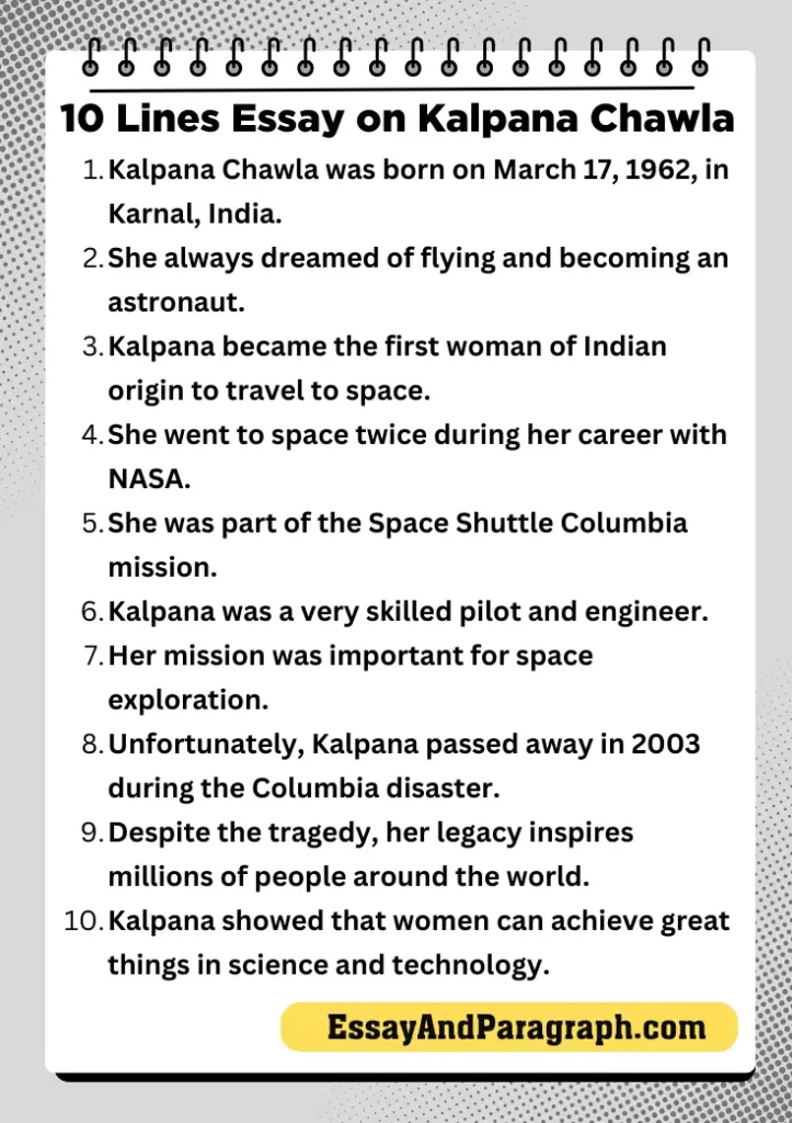 Essay on Kalpana ChawlaÂ