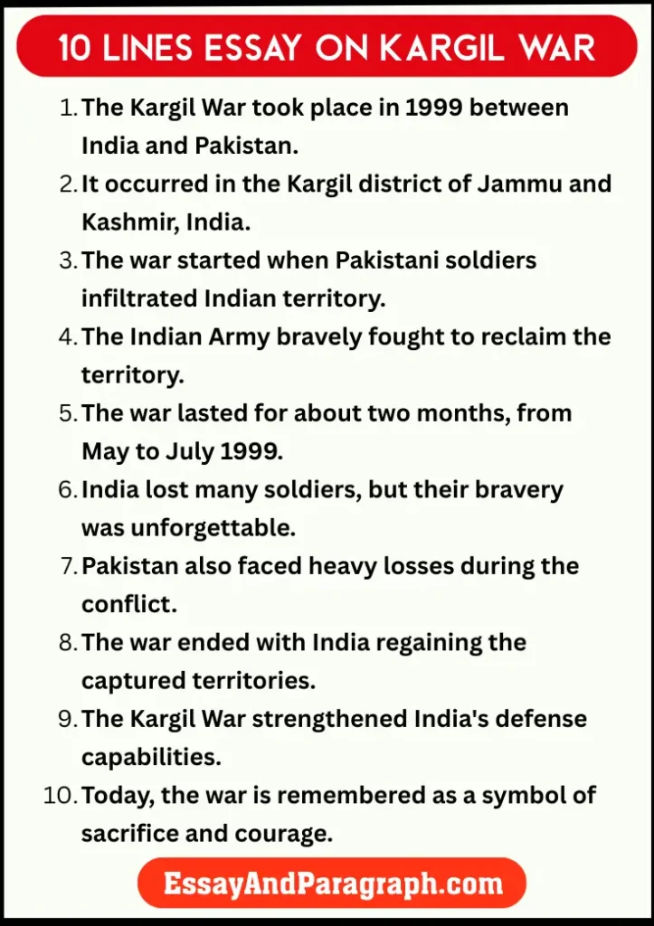 Essay on Kargil War