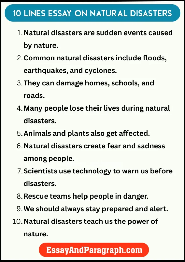 Essay on Natural Disasters