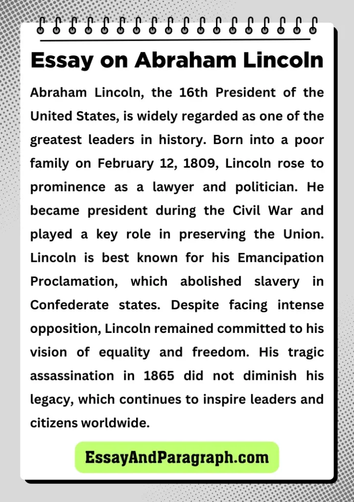 Essay on Abraham Lincoln