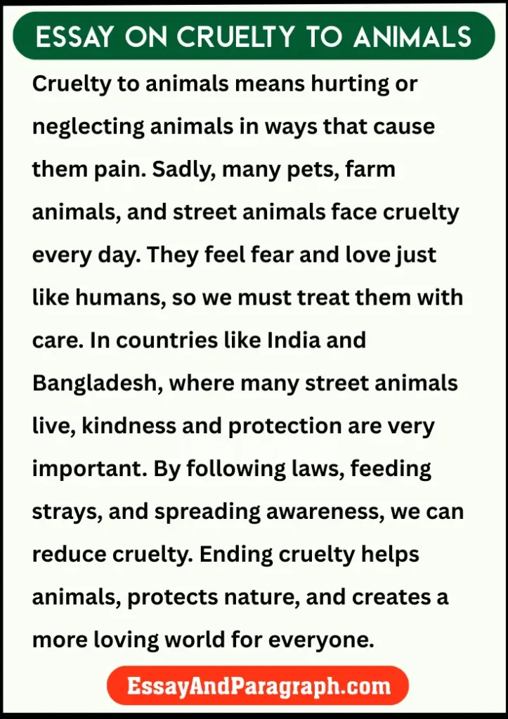 Essay on Cruelty To Animals