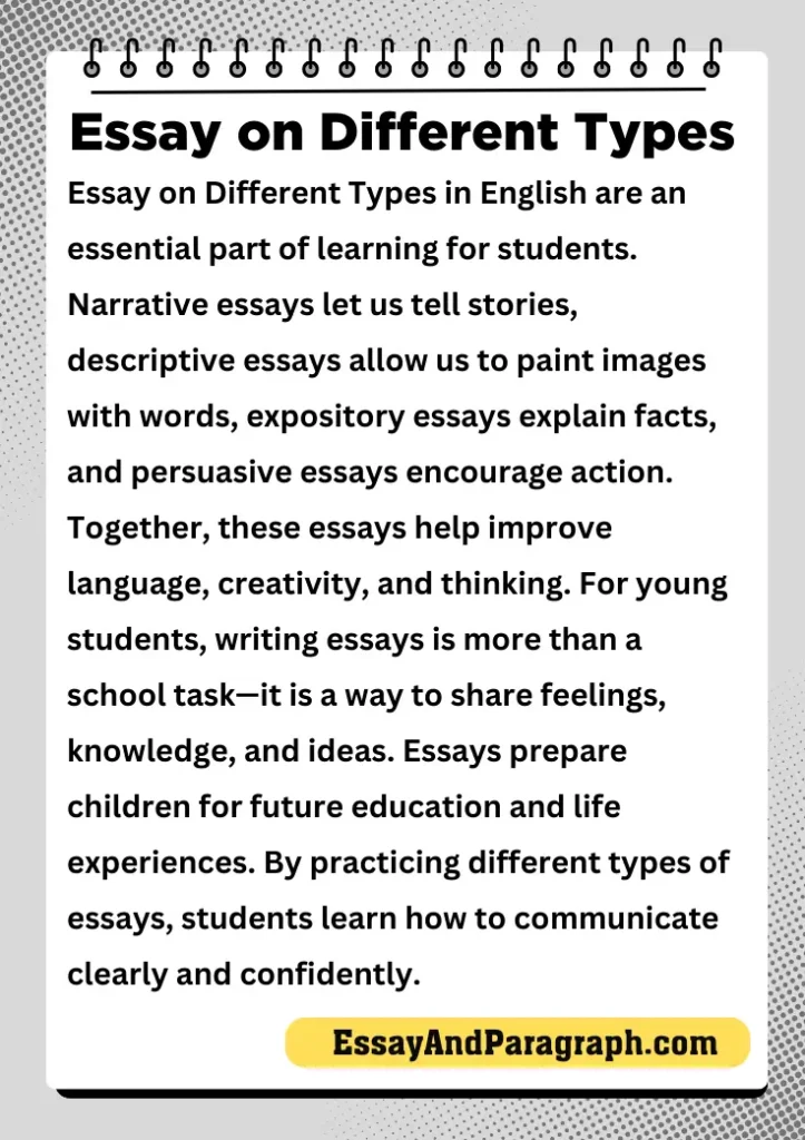 Essay on Different Types