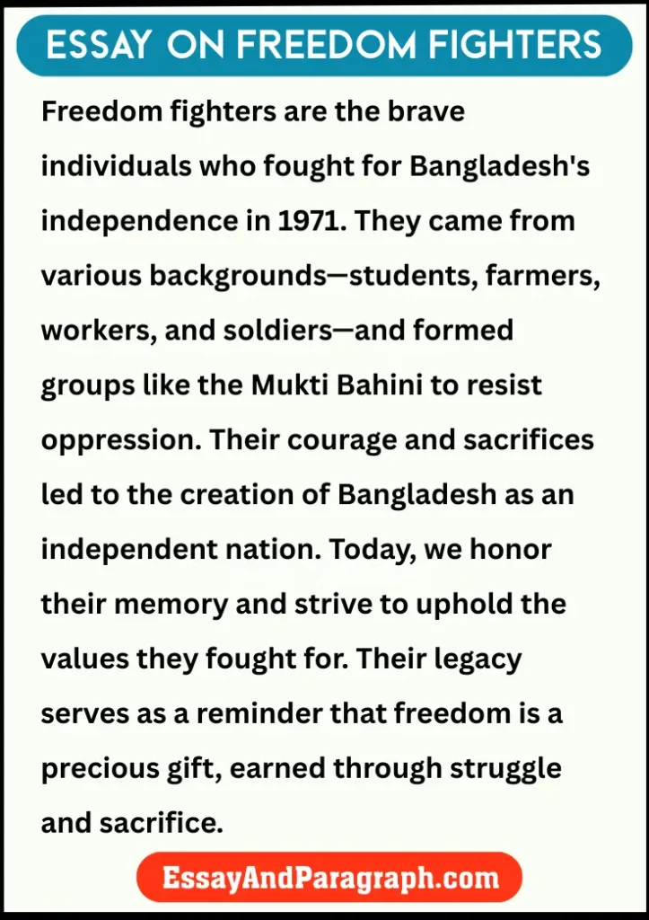 Essay on Freedom Fighters