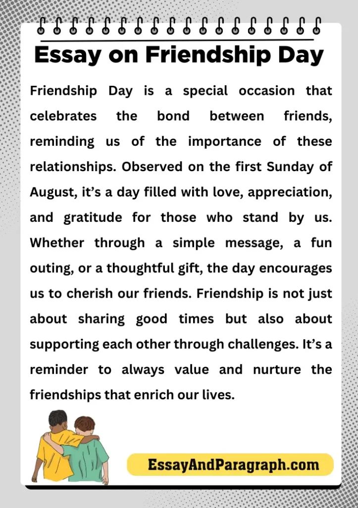 Essay on Friendship Day